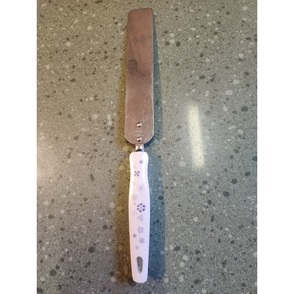 VTG 1960s 70s Ecko Stainless Steel Frosting Spatula Purple Flowers - Picture 1 of 5